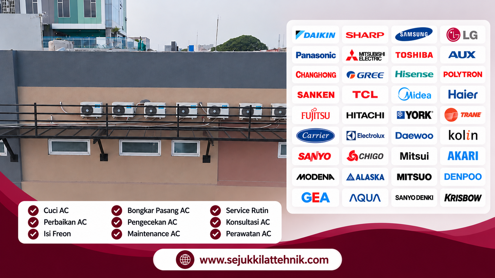 Service AC semua merek Sejuk Kilat Tehnik